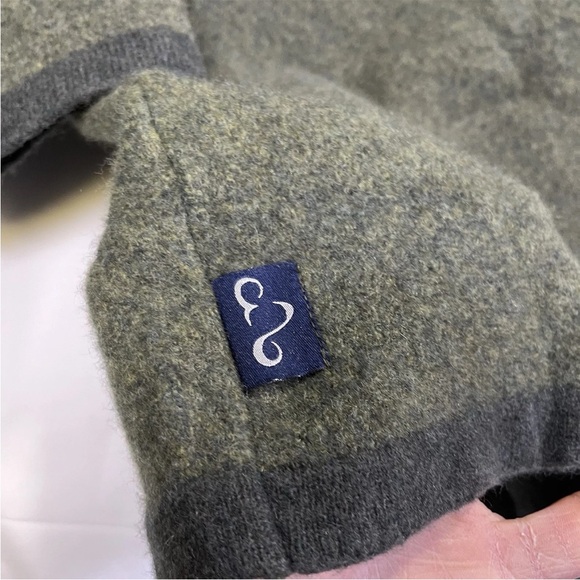 Lochaven of Scotland Sweater Mens M Moss Green 1/4 Zip 100% Wool Hunting Lodge - Picture 6 of 11